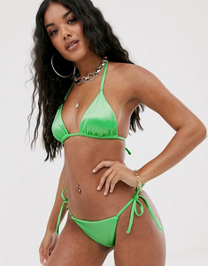 Conjunto de Bikini Sexy de 2 Piezas Personalizado por el Fabricante para Mujer, Traje de Baño Triangular con Tirantes y Falda, Tanga, Ropa de Playa - Product Image 1