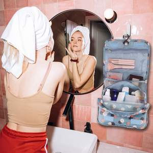 Hanging Travel Bag, Foldable Hygiene Bag Waterproof Wash Bag with Hanging <b>Hook</b> for Bathroom <b>Shower</b> Makeup Travel Organizer OEM - Product Image 6