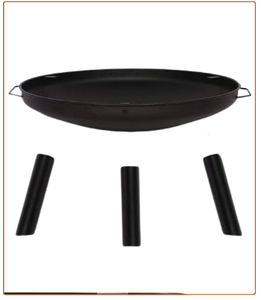 Steel Fire Pit Decorative and Atmospheric Outdoor <b>FirePits</b> with Black Powder Coating, Portable with Handles for Garden and Patio - Product Image 4