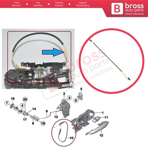 Câble Bowden de poignée de porte extérieure BDP1594 pour Série 5 F10 F11 6 F13 F12 F06 7 F01 F02 F03 F04 51217297439 Pièces automobiles Bross - Product Image 4