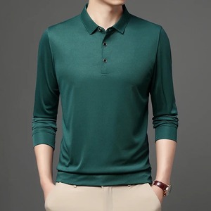 T-shirt polo décontracté à manches longues pour hommes 100% respirant anti-rétrécissement couleur unie printemps automne avec service OEM disponible - Product Image 6
