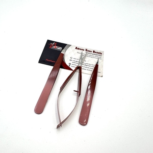 Pinzas de Cejas Profesionales de Acero Sostenible con Punta Inclinada y Logotipo Personalizado en Color Marrón Mocha Degradado, Hechas a Mano y Ecológicas - Product Image 1