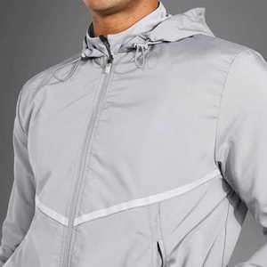 Veste coupe-vent à capuche en toile de nylon 100 % polyester, style streetwear, couleur unie, pour homme, prix d'usine - Product Image 2
