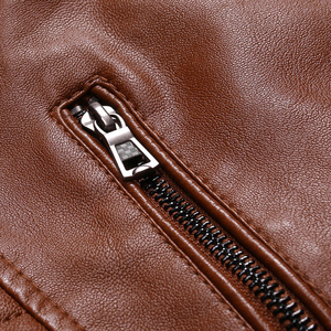 Chaqueta de Cuero de Alta Calidad para Hombre, Chaqueta de PU con Cierre, Ajustada, Chaqueta de Cuero Marrón para Hombre, Chaqueta para Hombre - Product Image 2