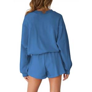 Conjuntos de pijama para mujer, conjuntos de dos piezas, sudaderas de manga larga, conjuntos de salón, Tops y pantalones cortos informales, trajes de otoño - Product Image 2