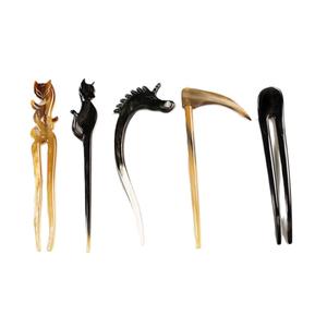 Horquilla de pelo de cuerno de búfalo ecológica sin plástico 100% cuerno de buey Natural hecho palillos para el cabello Accesorios - Product Image 4