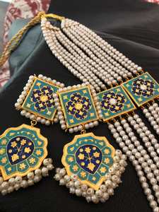 Nuevo conjunto de collar de joyería india de rodadura para collar de mujer y niña, regalo especial para ocasiones festivas. - Product Image 6