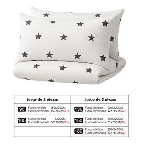 Juego de Funda Nórdica con Cierre y Funda de Almohada 100% Poliéster Tejido Liso, Suave y Transpirable para un Sueño Reparador, Uso Doméstico - Product Image 2