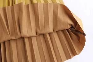 Falda Elegante Casual para Mujer, Nueva Colección Otoño 2025, Cintura Alta, Piel Sintética PU, Transpirable, Natural, con Bordado y Botones - Product Image 4