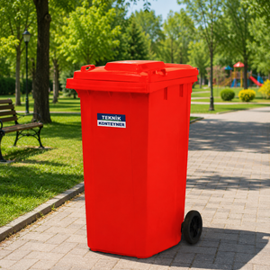 Turkish Manufacturer's 360L Plastic Waste Container <b>Red</b> <b>Hot</b> Sale - Product Image 2