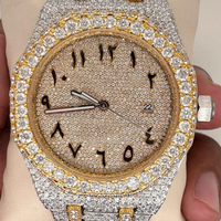 Montre automatique sertie de diamants de culture, mouvement mécanique ETA, chronographe, 41 mm, unisexe, luxe, acier inoxydable, verre personnalisé