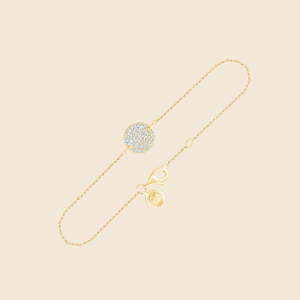 Pulsera de diamantes redondos cultivados en laboratorio, sin esfuerzo, de 0.45 quilates, F-VS, elaborada en oro macizo de 14 quilates para fiesta de compromiso. - Product Image 1