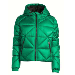 Chaqueta Bomber Acolchada de Algodón para Mujer, Cuello Alto, Estilo con Cremallera, Ajustada, Manga Larga, Transpirable, Forro de Lana de Nailon, para Invierno - Product Image 1