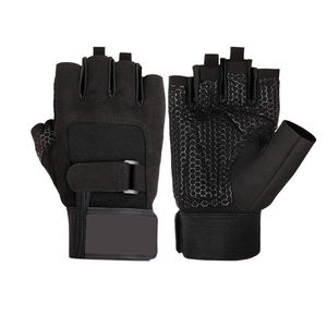 Unisex de alta calidad de cuero de neopreno medio dedo transpirable antideslizante soporte de muñeca personalizado Fitness guantes de levantamiento de pesas - Product Image 1