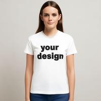 Kaos Denim Batik Wanita Custom, Kaos Katun Polos Musim Panas, Atasan Kasual Basic, Pakaian Anak OEM/ODM