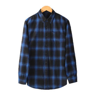 Vente chaude hommes 100% coton fil teint brossé flanelle chemises personnalisées XS-5XL tailles rouge noir longue rue porte tricoté - Product Image 4