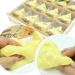 Slime Sensorial con Forma de Queso, Amarillo, de Rebote Lento, Juguete Antiestrés y de Descompresión para Oficina y Hogar - Product Image 1