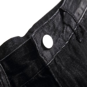 Pantalones Cortos Vaqueros de Mezclilla para Hombre, Talla Grande, Casuales, Negros, de Punto, Forrados, Ligeros, Transpirables, Rotos, 50% Algodón, 50% Poliéster - Product Image 6