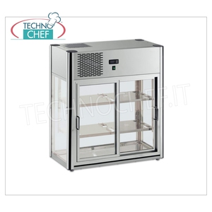 Vitrine réfrigérée électrique en acier inoxydable, 80 cm de long et 73,4 cm de haut, avec 3 étagères - Product Image 3