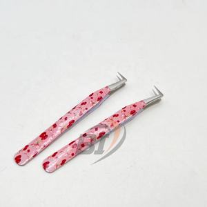 Pinzas para Pestañas de Acero Inoxidable con Punta Puntiaguda, Logotipo Grabado Personalizado, Pinzas para Extensión de Pestañas con Diseño de Cereza a 90 Grados - Product Image 6