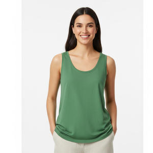 Women <b>Racerback</b> Tank <b>Top</b> OEM Factory Supplier Wholesale Custom Made 100% Cotton Jersey Front Gym Yoga Workout Activewear Casual - Product Image 1