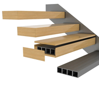 Marches d'escalier flottantes en chêne massif au design moderne pour escaliers en colimaçon de villa, usage domestique et hôtelier