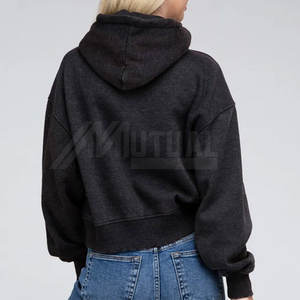 Sweats à capuche délavés à l'acide pour femmes de haute qualité Col à capuche en tricot durable pour l'automne-Disponible au prix de gros - Product Image 2