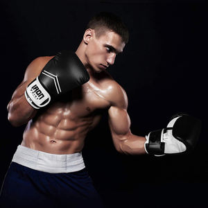 Guantes de boxeo con logotipo personalizado de alta calidad 2024 Cuero de alta calidad para artes marciales y boxeo - Product Image 4