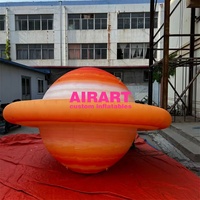 Saturne gonflable réaliste pour l'exposition d'activité de musée, ballon gonflable géant de planète pour la partie carrée