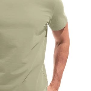 Fábrica de Camisetas OEM Profesional, Logotipo Bordado Personalizado, 100% Algodón Sólido de Alta Calidad, Camiseta Extra Grande de Algodón Grueso de Lujo para Hombre - Product Image 2