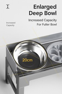 Cuenco de alimentación para mascotas elevado ajustable Cuenco antiderrames para perros con ajuste de inclinación y altura Comedero amigable para el cuello para medianos y grandes - Product Image 4