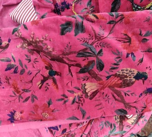 Tela de algodón con estampado de pájaros para el hogar, vestido indio hecho a mano, ropa textil para el hogar, Túnica, cubierta de cama, venta al por mayor - Product Image 3