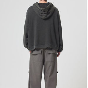 Sudadera con capucha lavada con ácido vintage, Jersey desgastado, moda informal de gran tamaño, sudaderas con capucha de algodón 100% para hombres y mujeres - Product Image 5