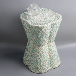 Taburete redondo de lujo con incrustaciones de madreperla, Taburetes de Bar decorativos de mosaico bellamente elaborados, venta al por mayor de lujo en Vietnam - Product Image 2