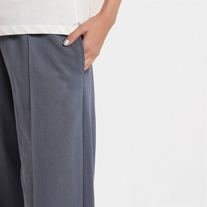 New Trending Canvas Regular Fit Autumn Flare <b>Trousers</b> for Women / OEM Breathable Lightweight Flat Women's Comfortable <b>Trousers</b> - Product Image 2