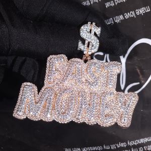 Colgante Unisex de Plata de Ley 925 con Letra Personalizada, Diseño Geométrico, Alto Brillo, con Diamantes Moissanite VVS, para Fiestas - Product Image 5