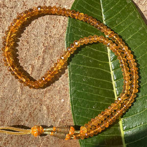 สร้อยคอผู้หญิงประดับลูกปัดแบบเหลี่ยมเพชรพลอย Citrine ดีไซน์ใหม่ - Product Image 3