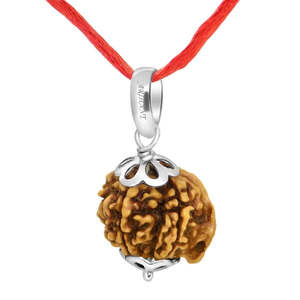 Colgante de Plata 925 con 5 Mukhi Ganesh Ji Nepali Rudraksha, 100% Original y Certificado, Colgantes y Amuletos Finos - Product Image 1