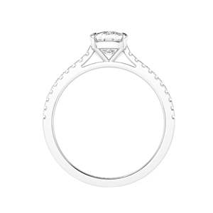 Elongated <b>Cushion</b> Cut Diamond Solitaire With Accents Bridal Set <b>Wedding</b> <b>Ring</b> for Women - Product Image 4