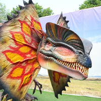 Modèle de dinosaure Dilophosaurus animatronique mécanique à commande infrarouge de 6 mètres