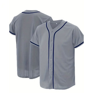 Camiseta de béisbol/softbol sublimada de poliéster con estilo de botón personalizado, uniforme de jugador transpirable, conjuntos estampados de tallas grandes para jóvenes, OEM - Product Image 1