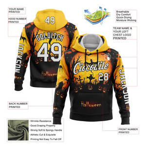 Sudadera con Capucha para Hombre de Alta Calidad, Colección Halloween, Éxito de Ventas Otoño/Invierno, Bordado con Logotipo Personalizado, Impermeable, de Forro Polar - Product Image 2