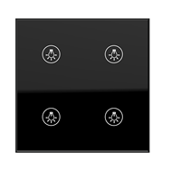 Interruptor de Pared Táctil de Vidrio Inalámbrico NFC Tuya Smart Life, Control por Voz en India, Regulador de Luz y Ventilador, Táctil Inteligente, Certificado CE, 6A 230V