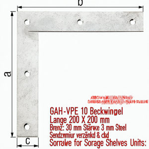 GAH-VPE 10 Eckwinkel Lnge 200 X 200 mm Breite 30 mm Strke 3 mm Stahl Sendzimirverzinkt for Storage Shelves & Units - Product Image 3