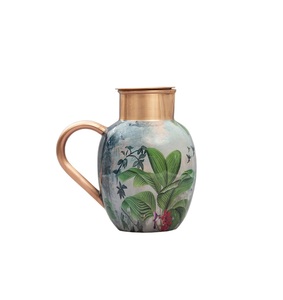 Enamel Finished Pure Copper Water Jug Kitchen Tabletop Decor Dishwasher Microwave Safe for Home Hotel Restaurants Wholesale Rate - Product Image 1