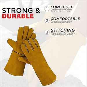 Gants de travail en cuir de chèvre en gros, gants de sécurité polyvalents, durables, protecteurs, confortables et résistants - Product Image 4