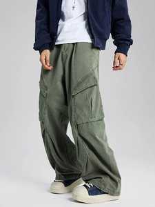 Streetwear Baggy Denim Cargos Pantalones Hombres con Bolsillos Laterales - Product Image 2