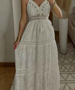 Robe de mariée bohème 100% coton écologique pour femmes Robe longue imprimée chéloïde pour une utilisation décontractée et festive - Product Image 3