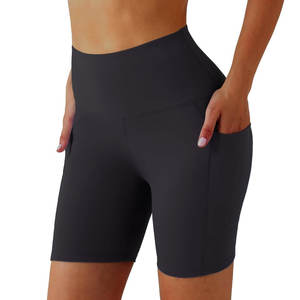 Short de yoga femme taille haute personnalisable Tissu à séchage rapide avec motif solide pour Pilates et Fitness-Remises sur commande en gros - Product Image 1