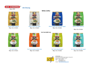 Aik Cheong Coffee Teh Tarik Pulled Milk One + One Sin azúcar Bebida de café certificada Halal Hecho en Malasia 25g x 12s x 24 pkts - Product Image 5